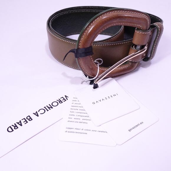 Veronica Beard x Gavazzini NEW Aloe Olive army green leather Belt XXS NWT 180 - Picture 4 of 13
